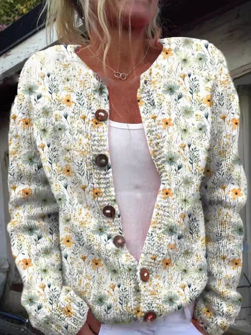 Chloe - Floral Pattern Cardigan