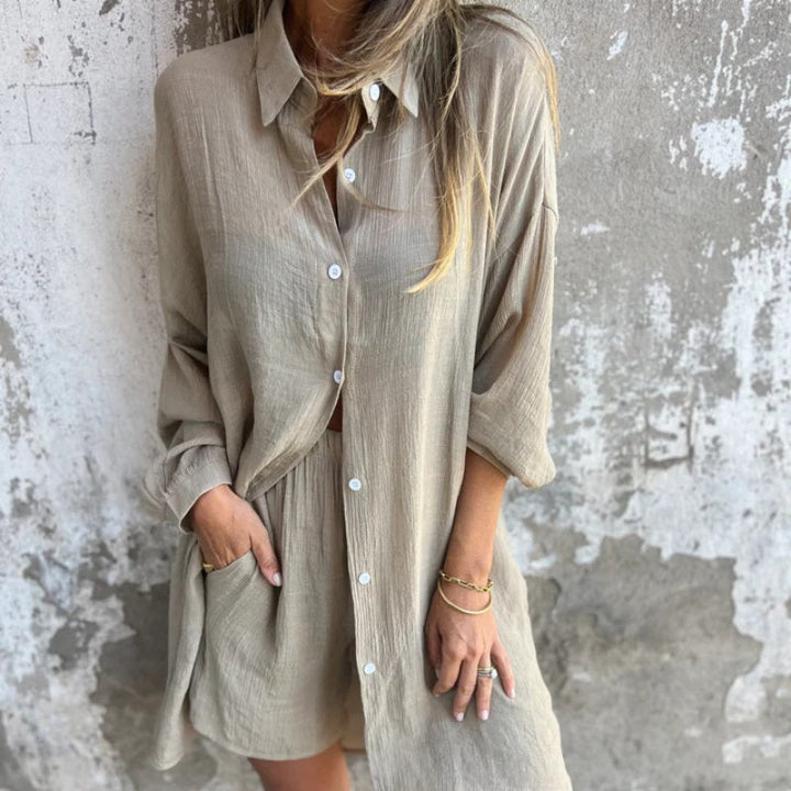 Danika - Two-Piece Shirt & Shorts Set